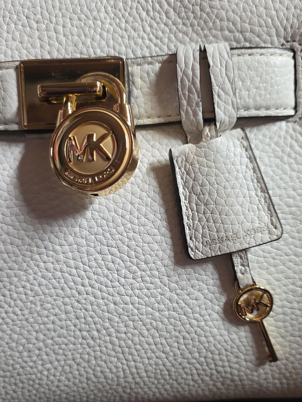 Michael Kors White Pebbled Leather Crossbody Hamilton Traveler Nwt - Picture 2 of 16